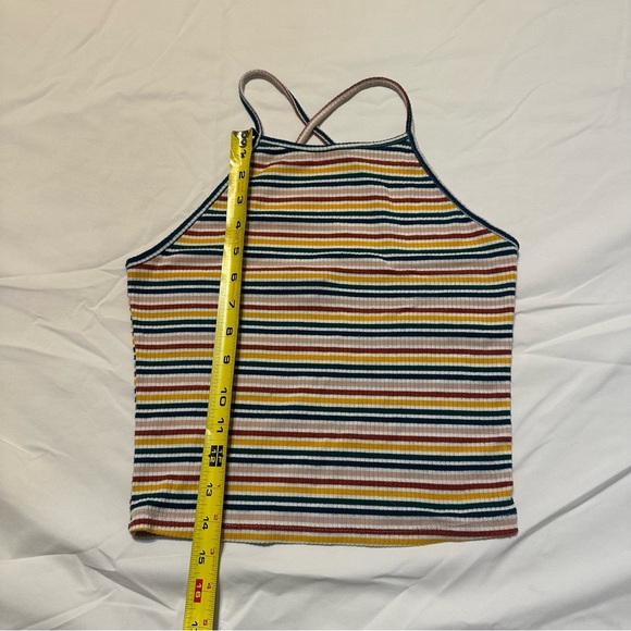 Ambiance Multi Colored Striped Halter Top - Picture 2 of 6